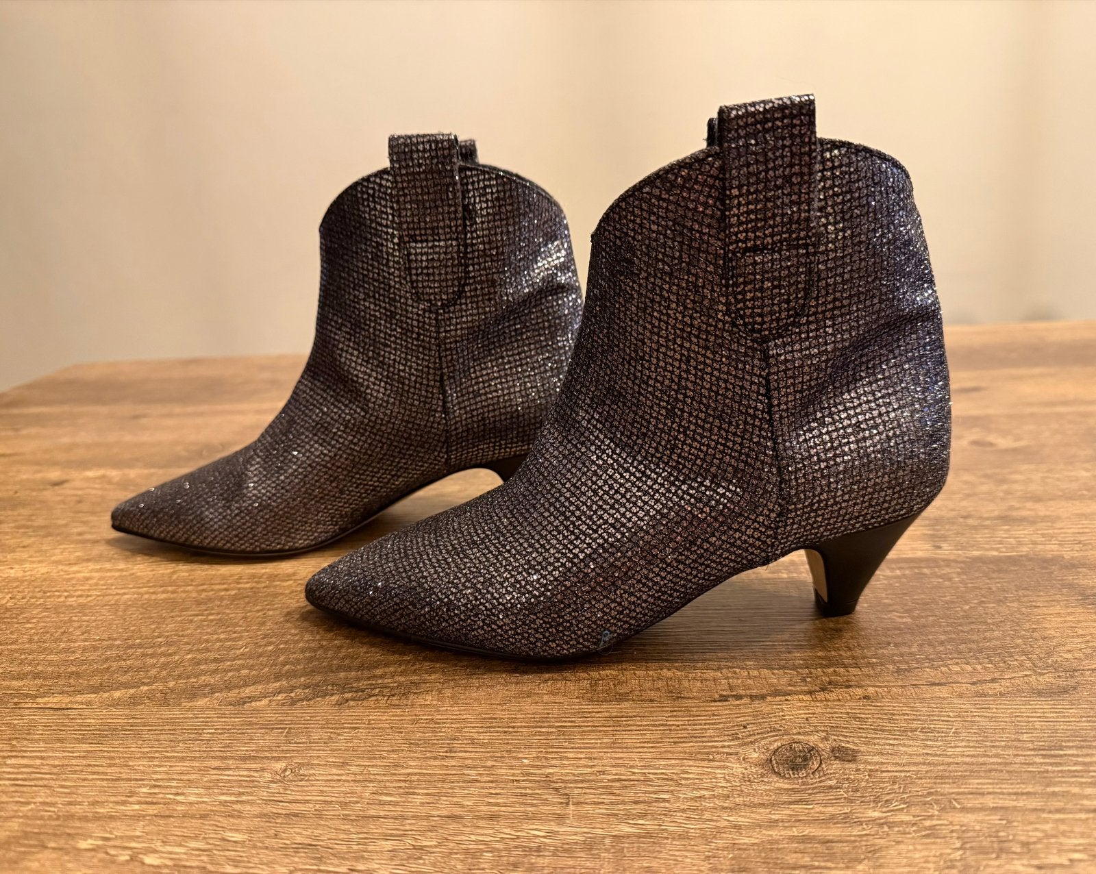 Vero Cuoio Enkellaarsjes Maat 36 - Zilver Glitter, Verzenden, Nieuw, Overige kleuren, Lage of Enkellaarzen
