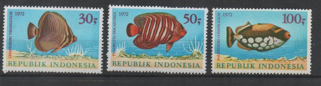 A645 Indonesie 731/33 postfris Vissen, Verzenden, Postfris, Dier of Natuur
