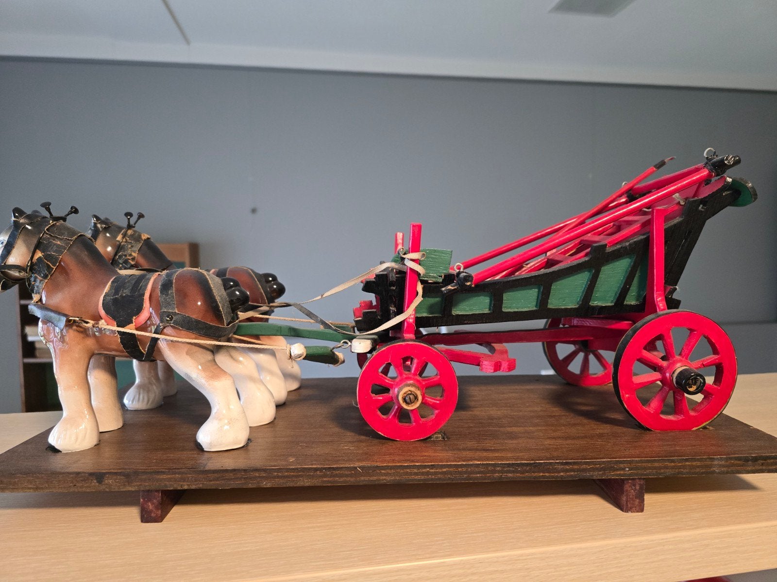 trekpaarden met kar, Ophalen of Verzenden, Gebruikt
