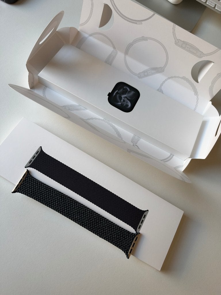 Apple Watch Braided Solo Loop - Midnight - Maat 6 - 42mm, Zwart, Apple Watch, IOS, Ophalen of Verzenden