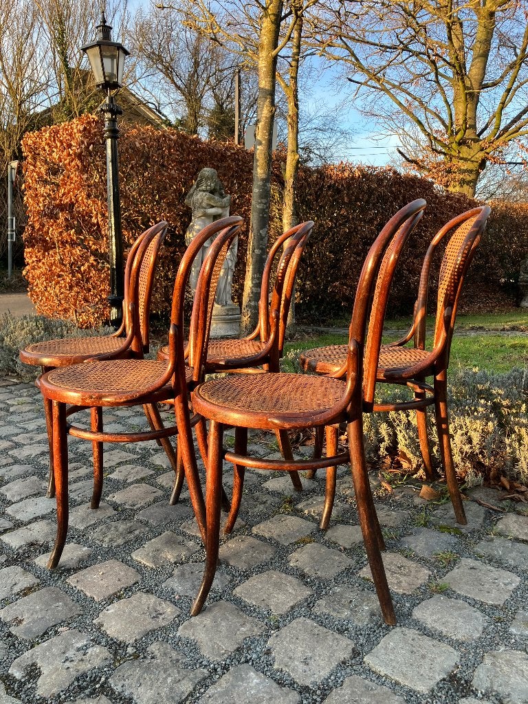 Originele Thonet stoelen uit 1920 ontwerp Josef Hoffmann, Ophalen, Gebruikt, Bruin, Thonet