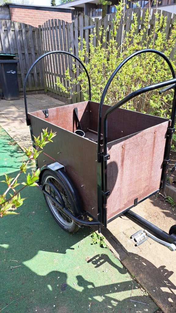 Te koop! Bakfiets, Fietsen en Brommers, Fietsen | Bakfietsen, Gebruikt, 4 kinderen of meer, Terugtraprem, Ophalen