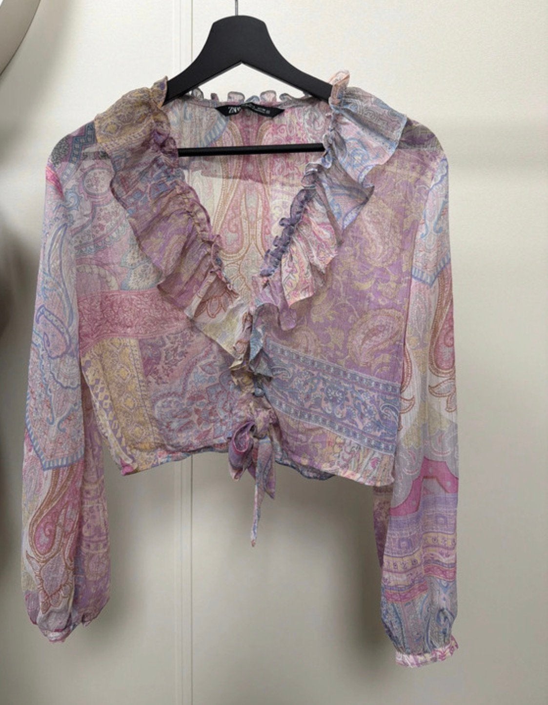Zara - Lila roze paarse crop blouse maat M 38 nieuw, Kleding | Dames, Blouses en Tunieken, Ophalen of Verzenden, Nieuw, Maat 38/40 (M)