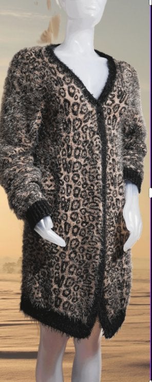 GEISHA💎 pluizige dieren print vest mt L, Geisha, Maat 42/44 (L), Zo goed als nieuw, Meerkleurig