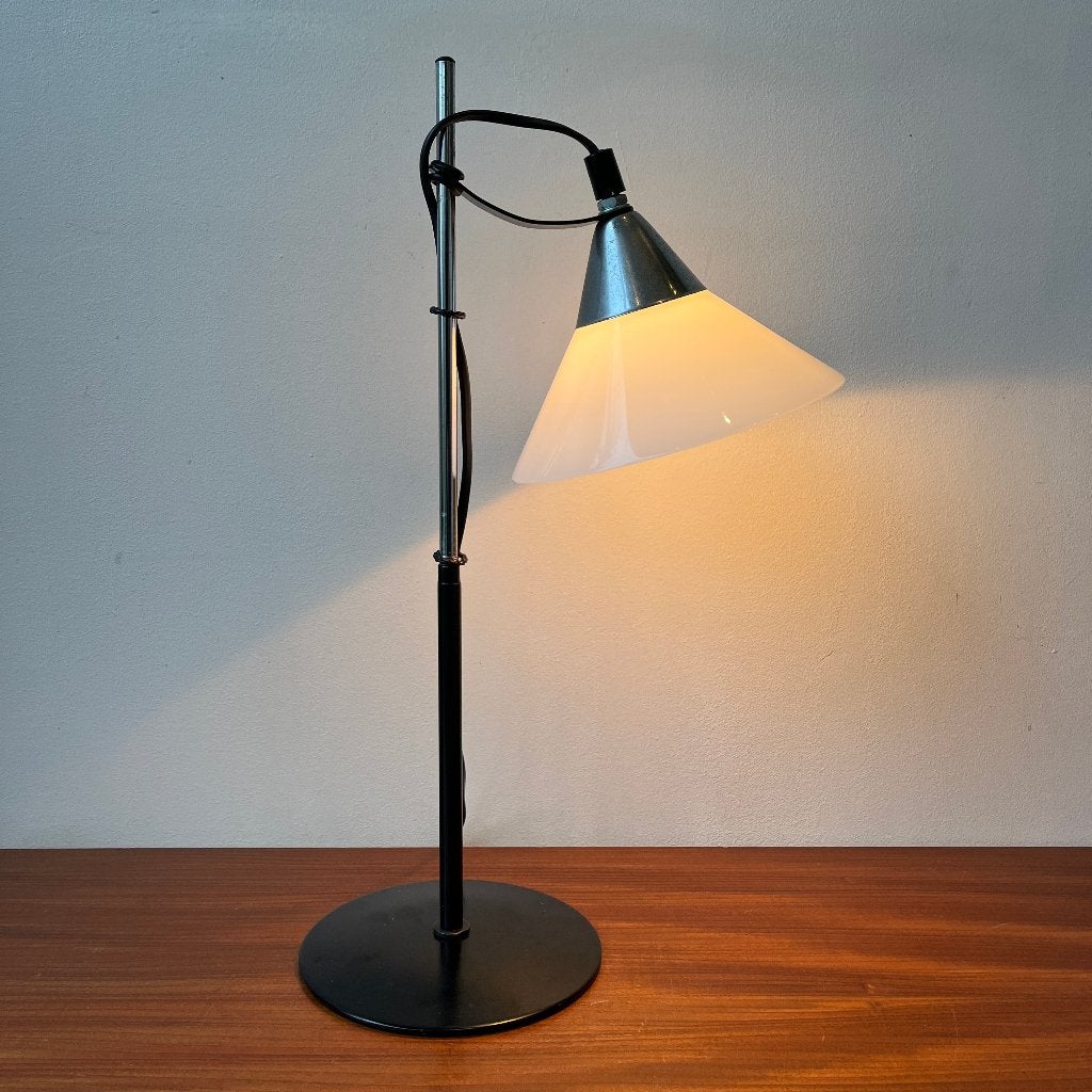 Jaren 70 80 verstelbare design lamp chroom glas, Ophalen of Verzenden