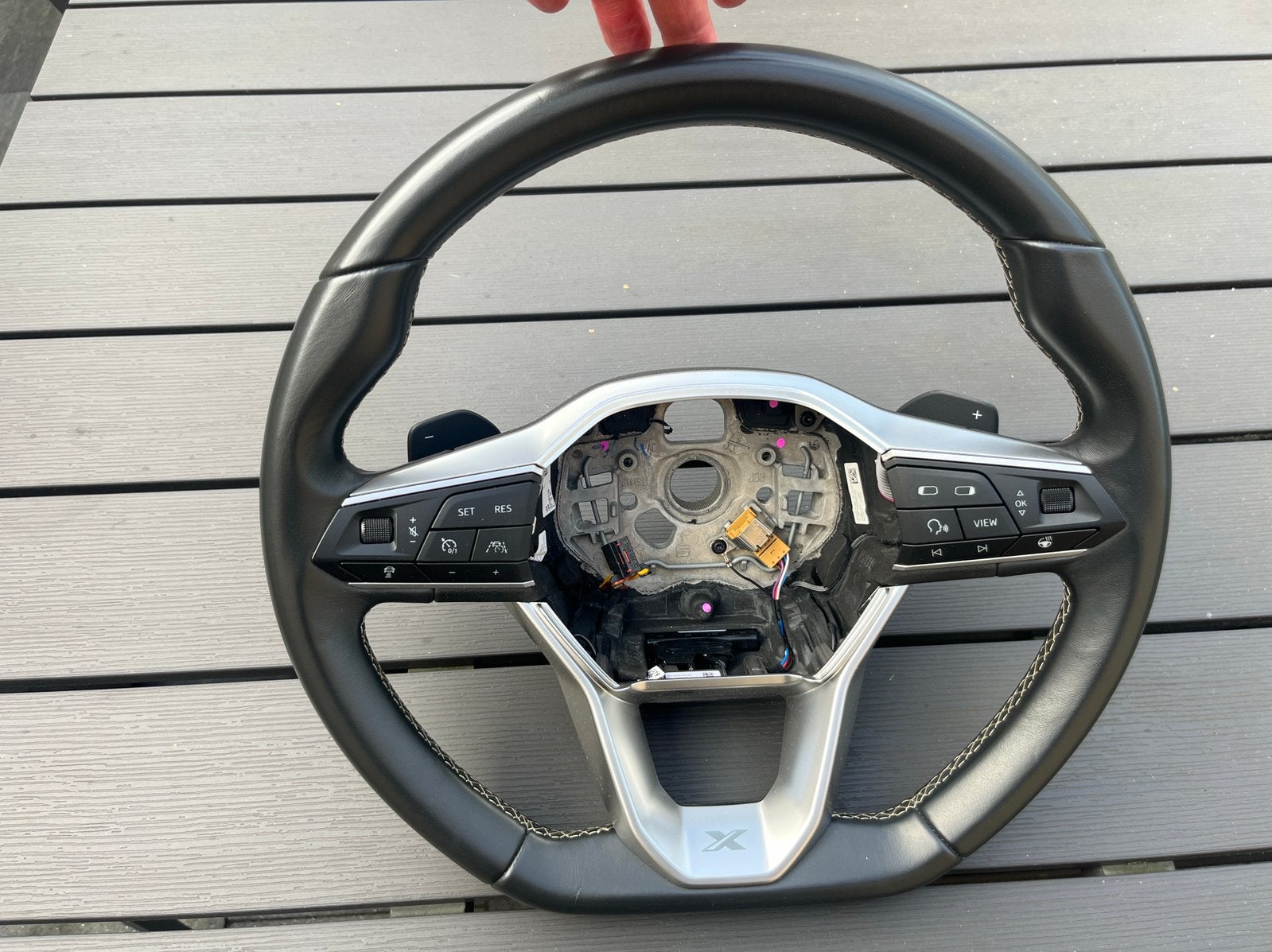 Leren stuurwiel Seat Leon (2021-) met flippers, Ophalen of Verzenden, Gebruikt, Seat