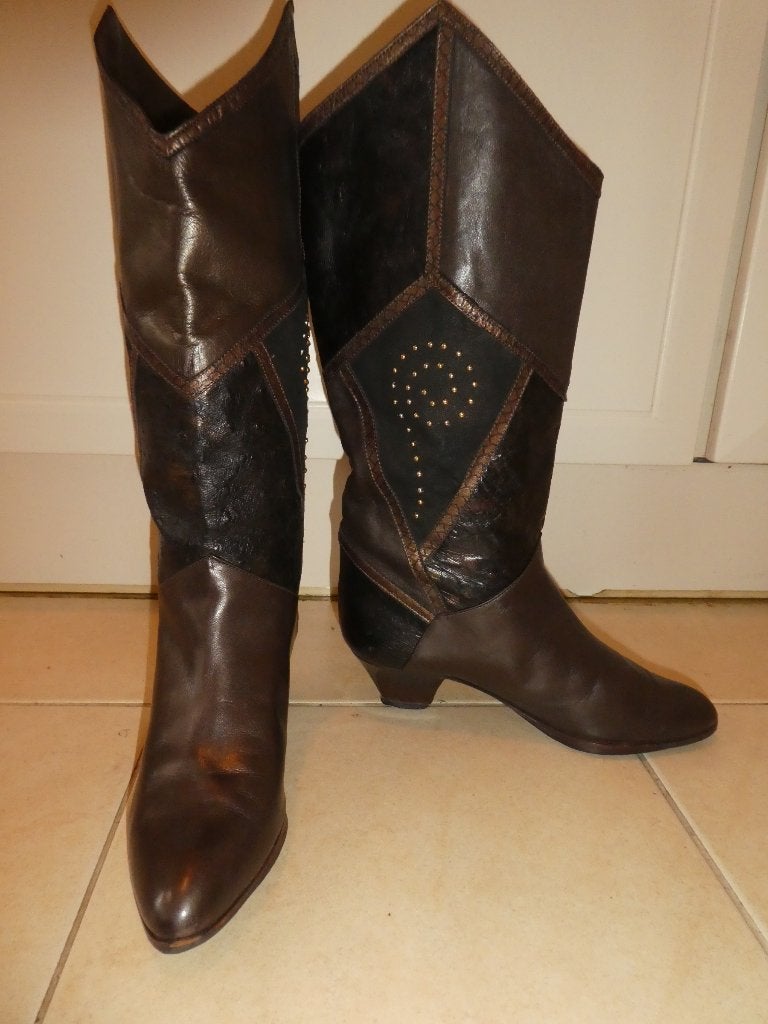 Tatiana vintage Y2K laarzen 37,5 kalfsleer bruintinten, Hoge laarzen, Bruin, Verzenden, Tatiana vintage