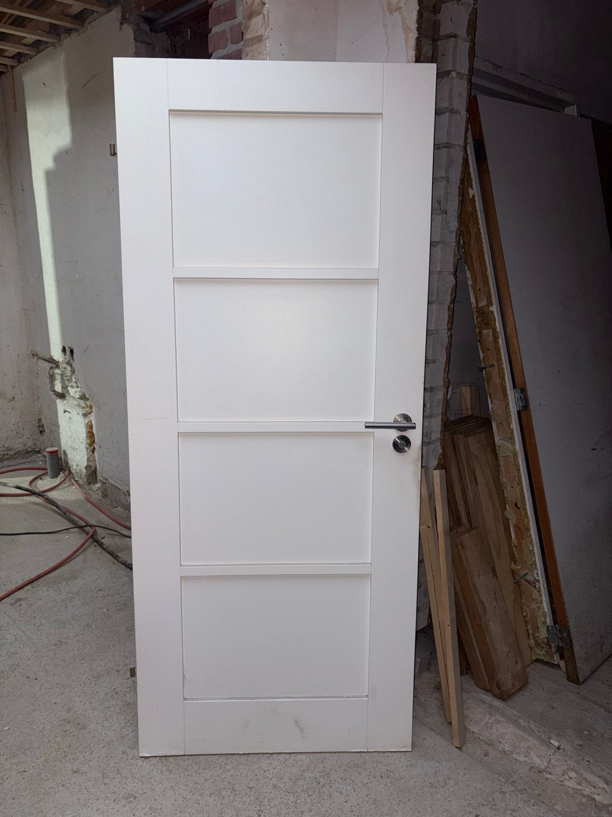 Witte opdek binnendeur met deurbeslag, Ophalen, Gebruikt, 80 tot 100 cm, Binnendeur