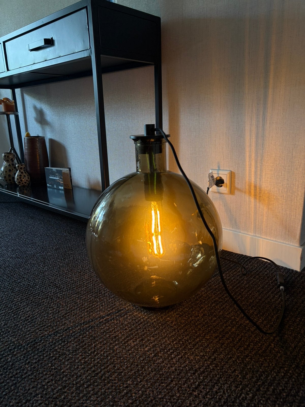Karwei lamp rond staand, Huis en Inrichting, Lampen | Vloerlampen, Ophalen, Gebruikt