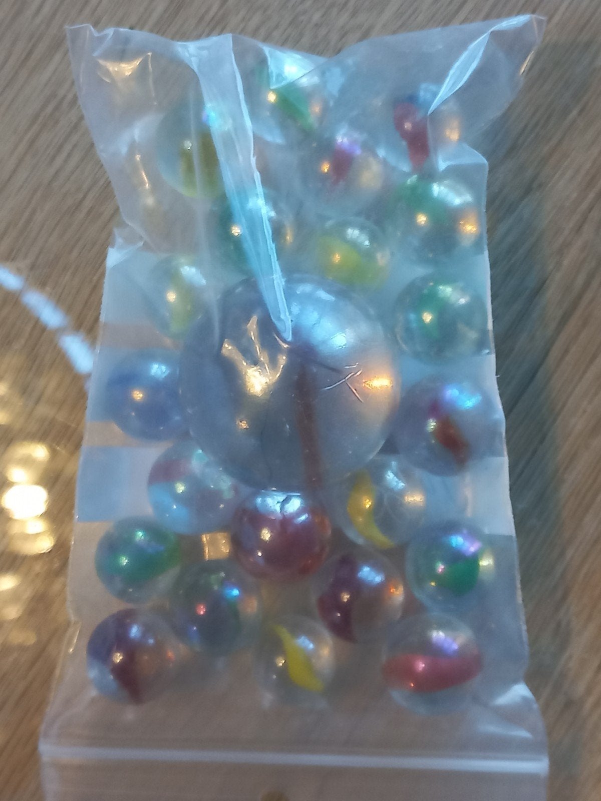 zakje met Vintage glazen knikkers kattenogen 13mm tot 34mm, Ophalen of Verzenden, Gebruikt
