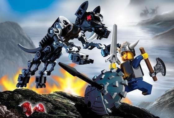 Lego Vikings 7015 Viking Warrior challenges the Fenris Wolf, Lego, Ophalen of Verzenden, Zo goed als nieuw, Castle