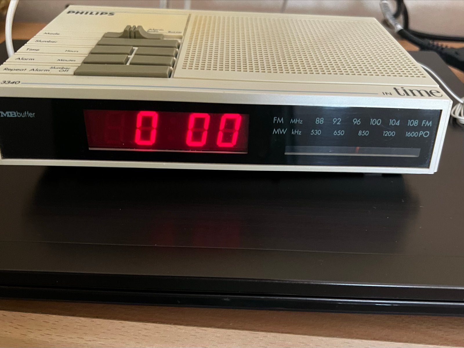 Philips In Time D 3340 Wekker Radio - Vintage, Ophalen of Verzenden, Gebruikt, Radio