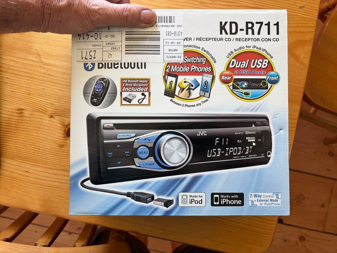 JVC KD-R711 CD-ontvanger met Bluetooth en USB nieuw in doos, Ophalen of Verzenden, Nieuw