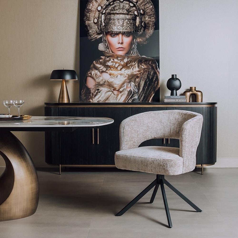 ACTIE Draaibare Eetkamerstoel Mura €219,- NU VOOR €199,- (5), Huis en Inrichting, Stoelen, Nieuw, Vijf, Zes of meer stoelen, Stof