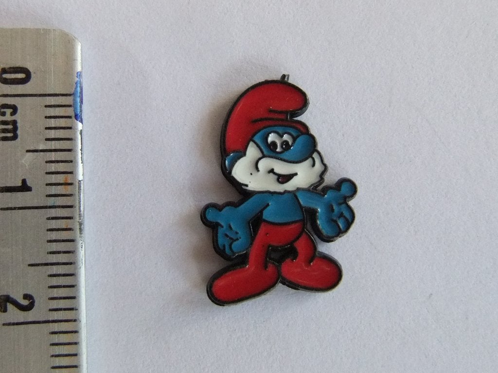 metalen smurfen pin/ speldje grote smurf zwarte rand, Verzenden, Nieuw, Overige onderwerpen