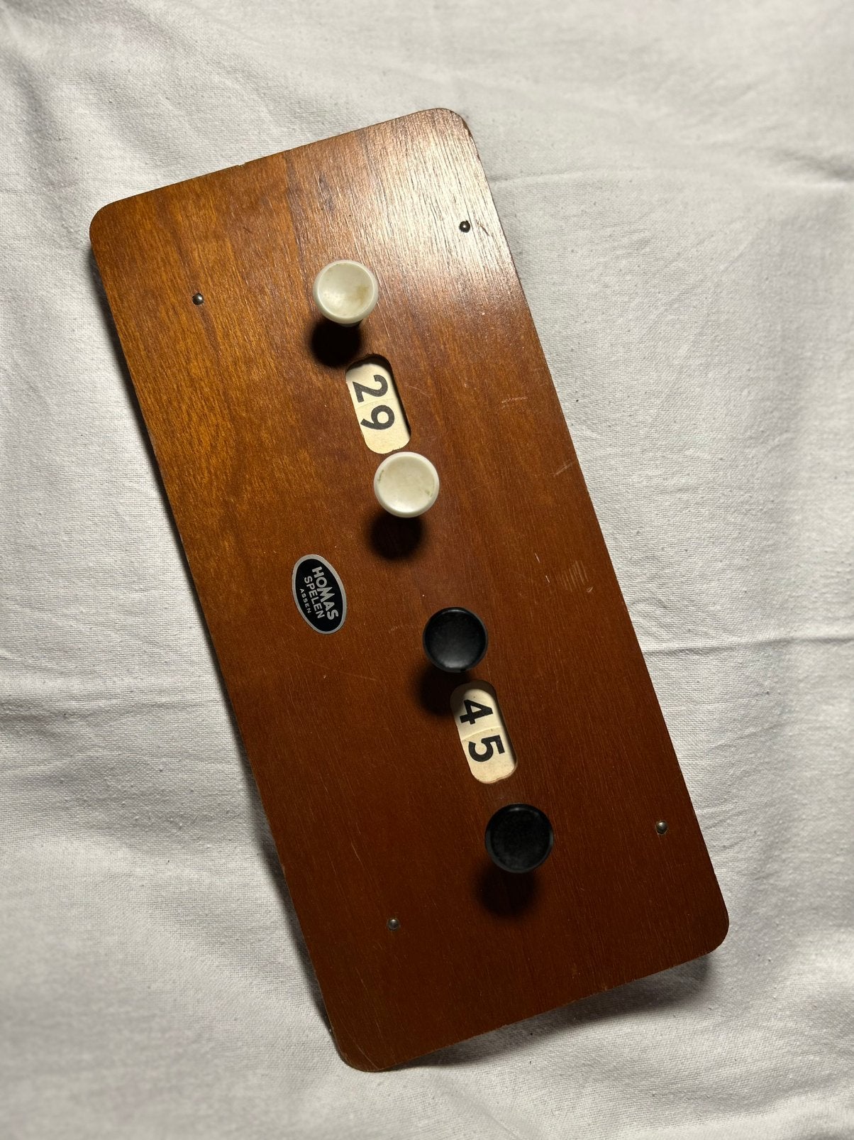 Vintage Homas score bord biljarten hout, 28,5 x 12,5 cm, Ophalen of Verzenden, Zo goed als nieuw, X, X
