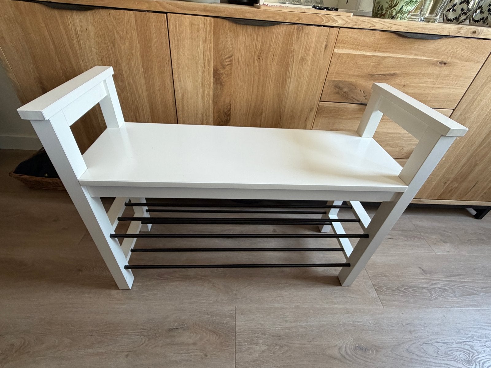 IKEA Hemnes schoenenbank/schoenenrek 85 cm wit, Huis en Inrichting, Ophalen, Zo goed als nieuw