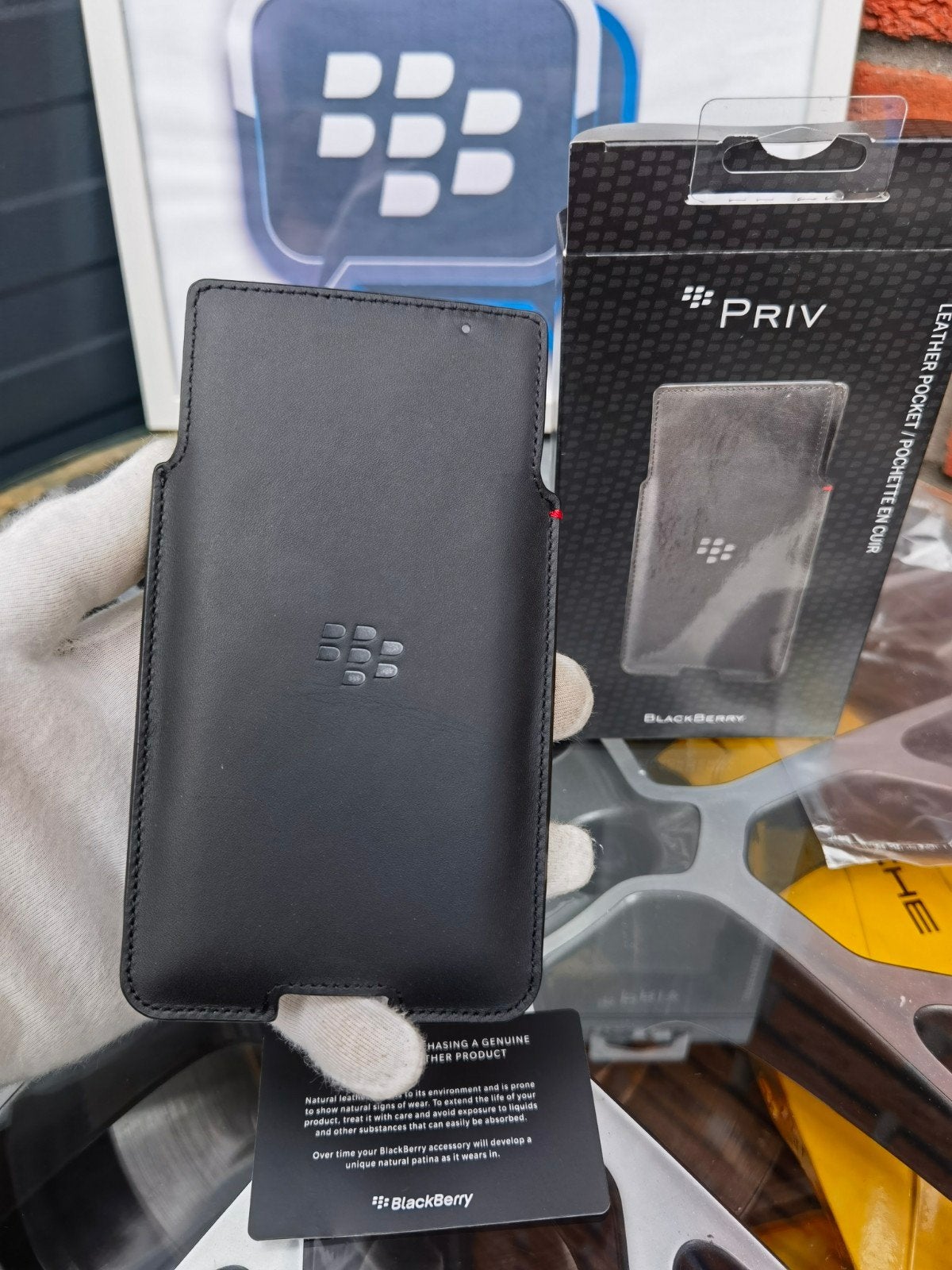 Origineel lederen hoes voor blackberry priv, Telecommunicatie, Ophalen of Verzenden, Nieuw, Hoesje of Tasje