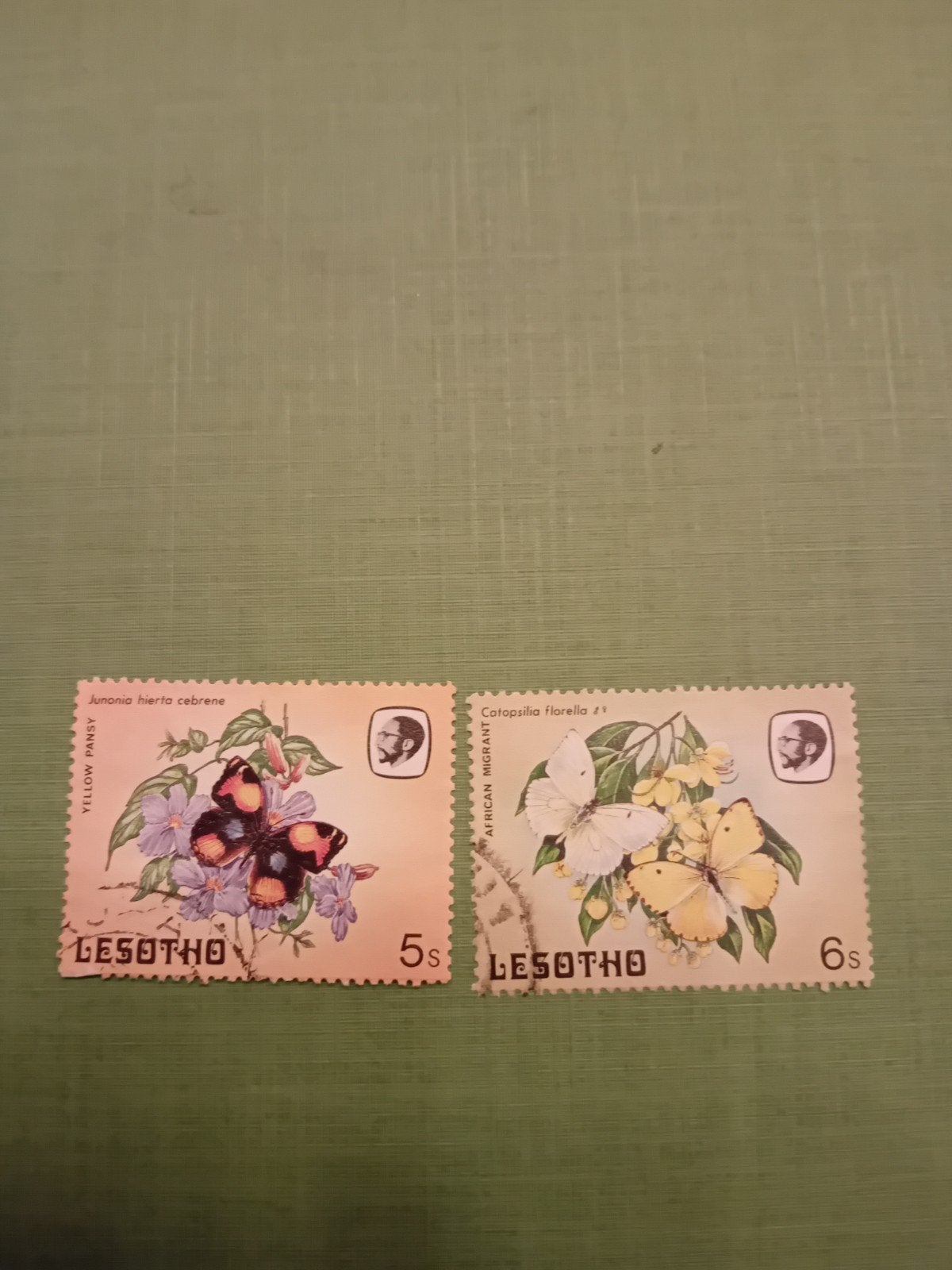Lesotho postzegels vlinders 5s en 6s, Ophalen of Verzenden, Gestempeld