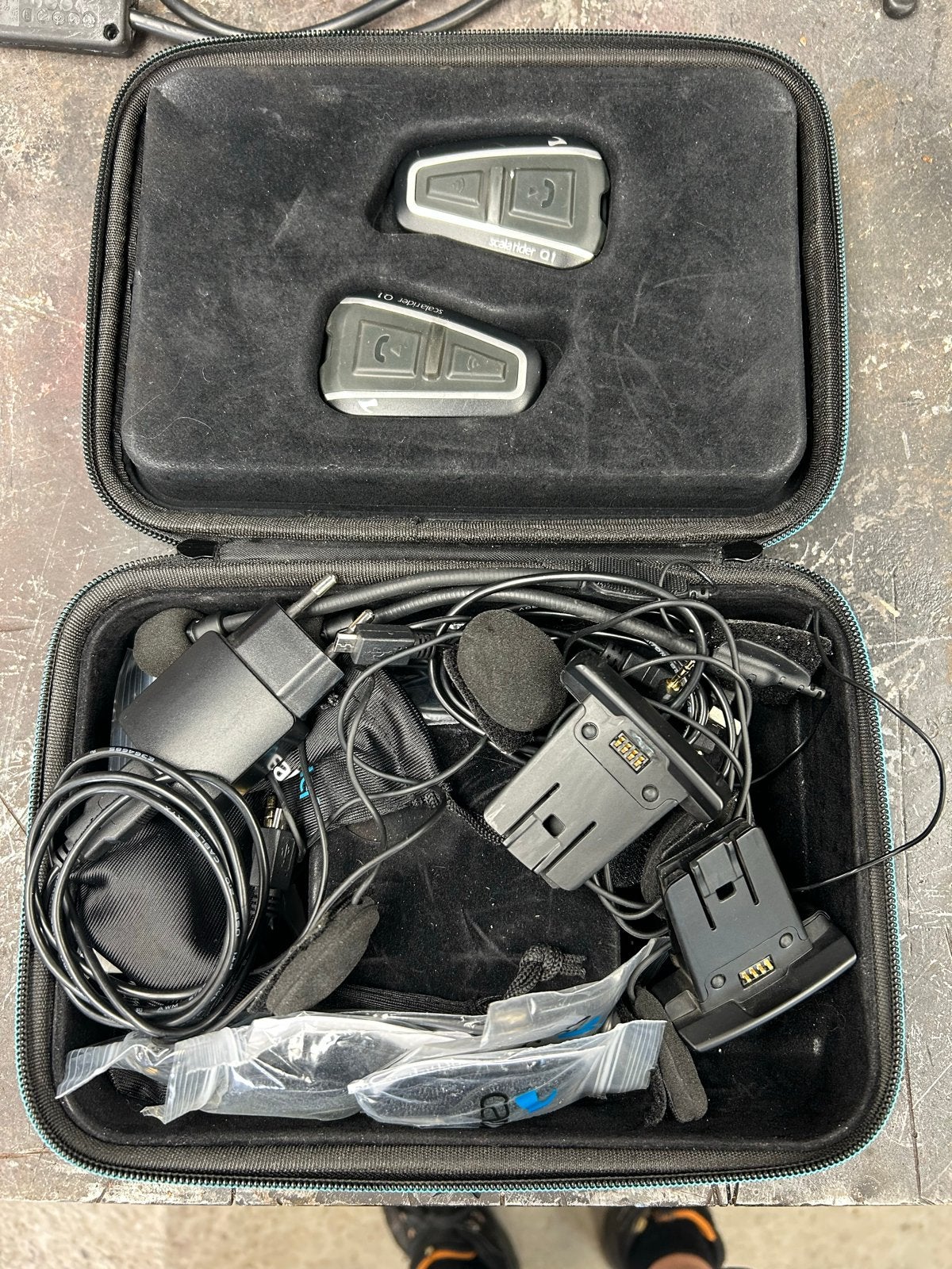 Cardo Scala Rider Q1 Teamset - Motorfiets Intercom, Motoren, Ophalen of Verzenden, Gebruikt