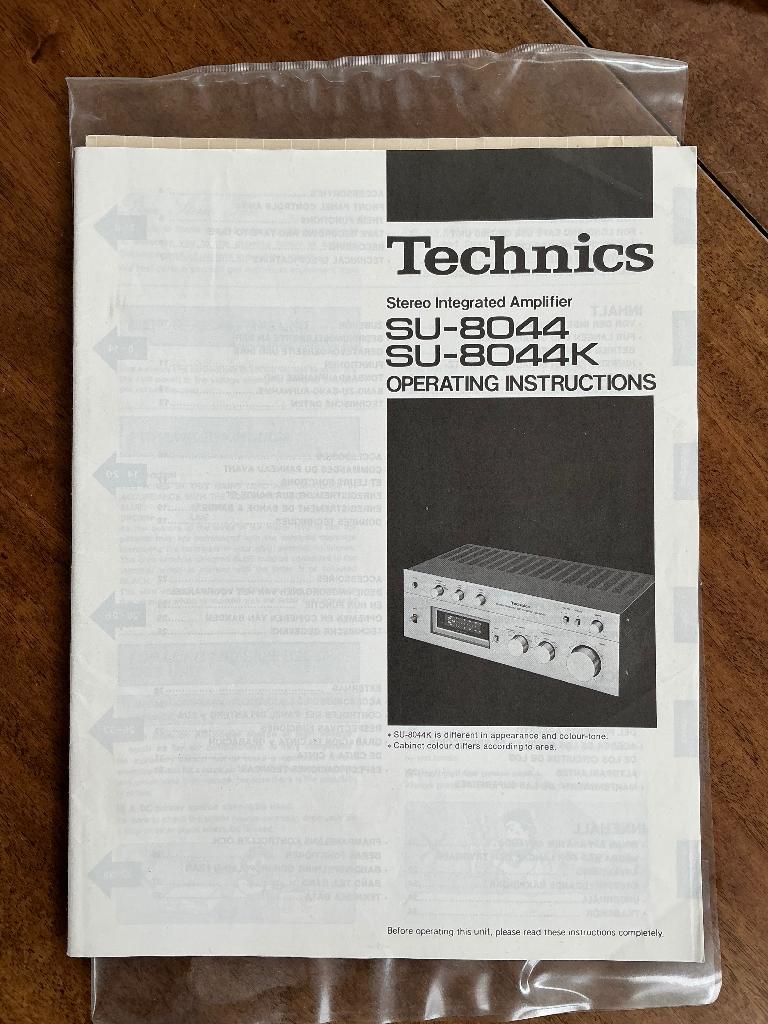 Handleiding / Schema Technics SU-8044 SU-8044K versterker, Ophalen of Verzenden, Zo goed als nieuw, Overige merken