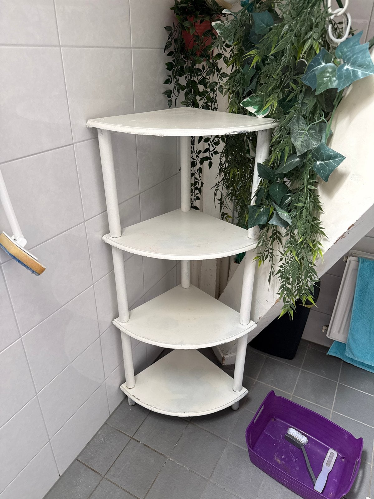 Witte hoekrekje met 4 planken, Ophalen of Verzenden, Gebruikt