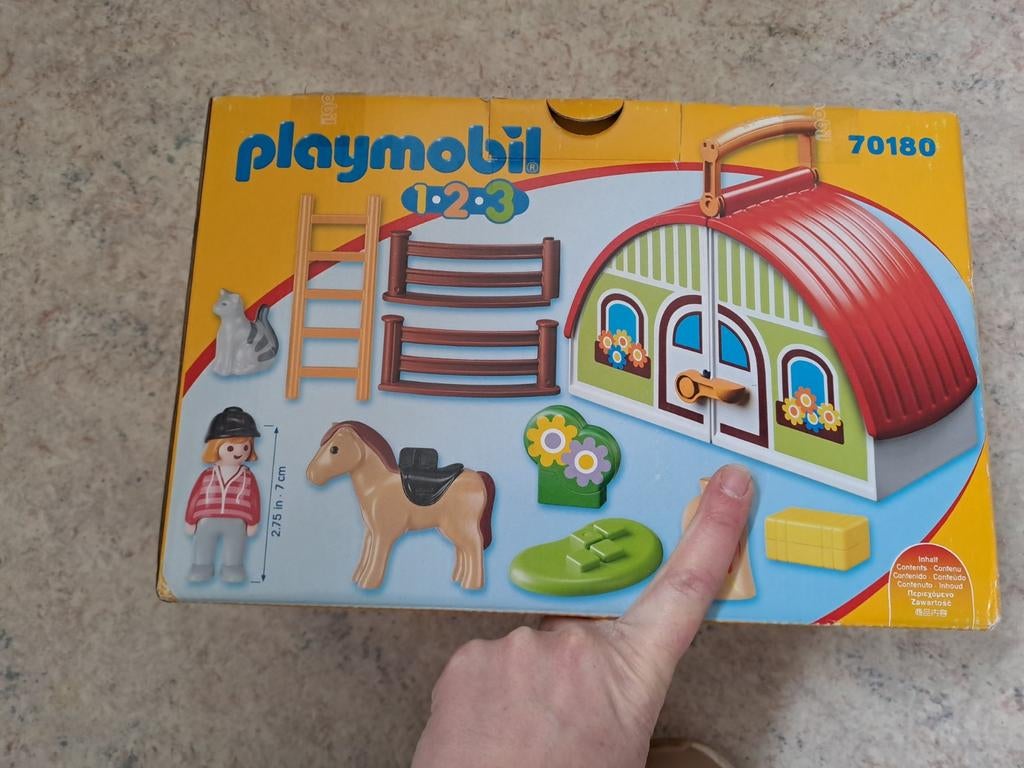 Playmobil 1.2.3 Paardenstal, Ophalen, Zo goed als nieuw, Complete set