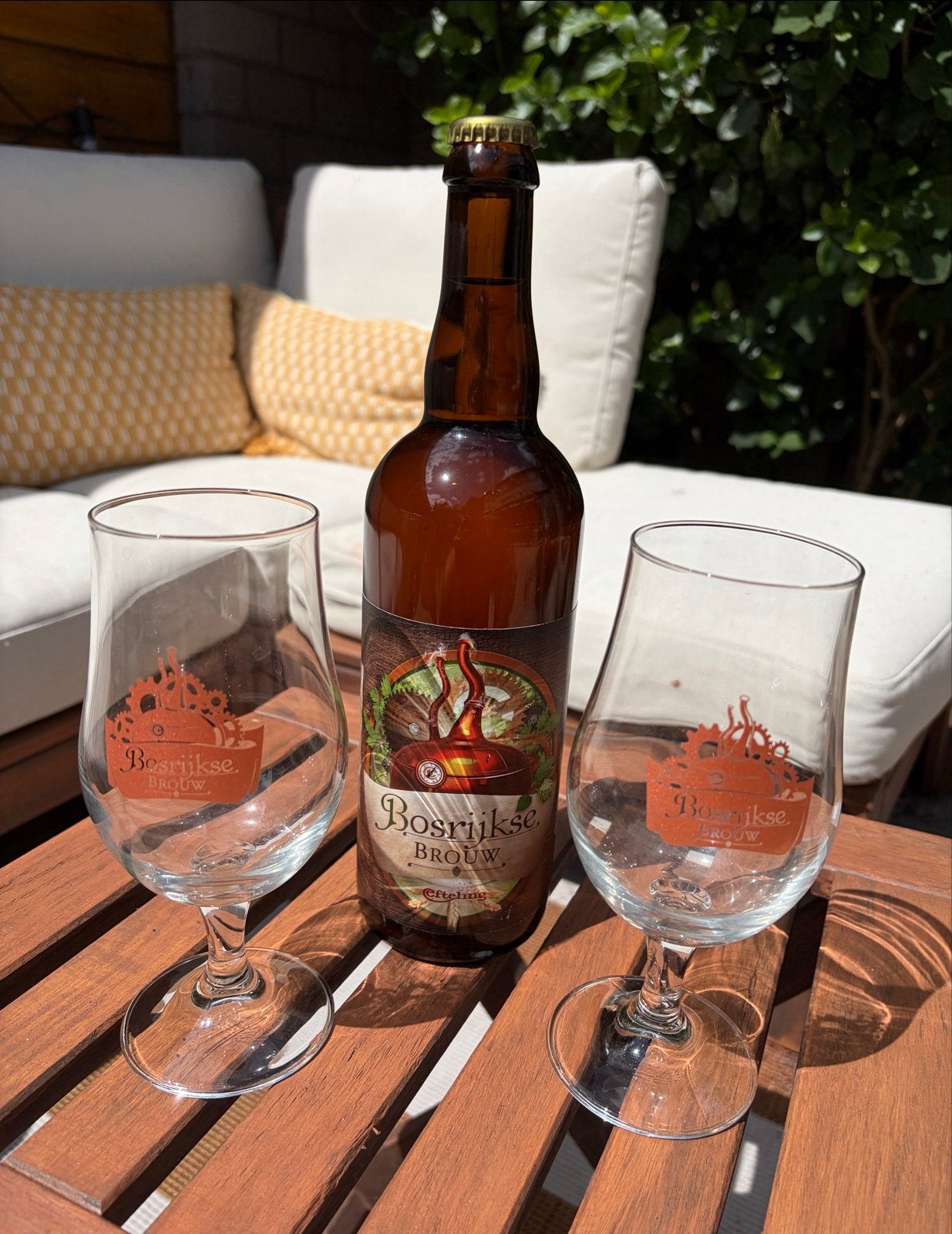 Efteling Bosrijkse Brouw bier met 2 glazen, Ophalen, Zo goed als nieuw, Flesje(s), Overige merken