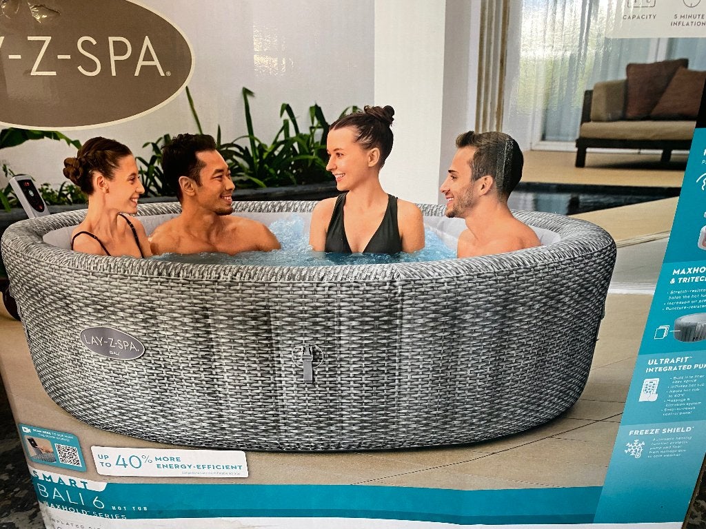 Lay-Z-Spa, Tuin en Terras, Ophalen, Zo goed als nieuw, Afdekzeil, Opblaasbaar