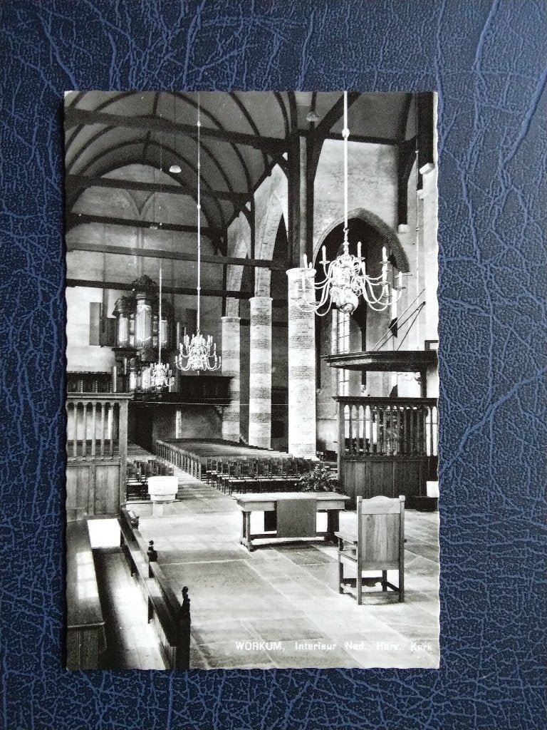 Workum, Interieur Ned. Herv. Kerk. Klf, Ophalen, 1960 tot 1980, Ongelopen, Friesland