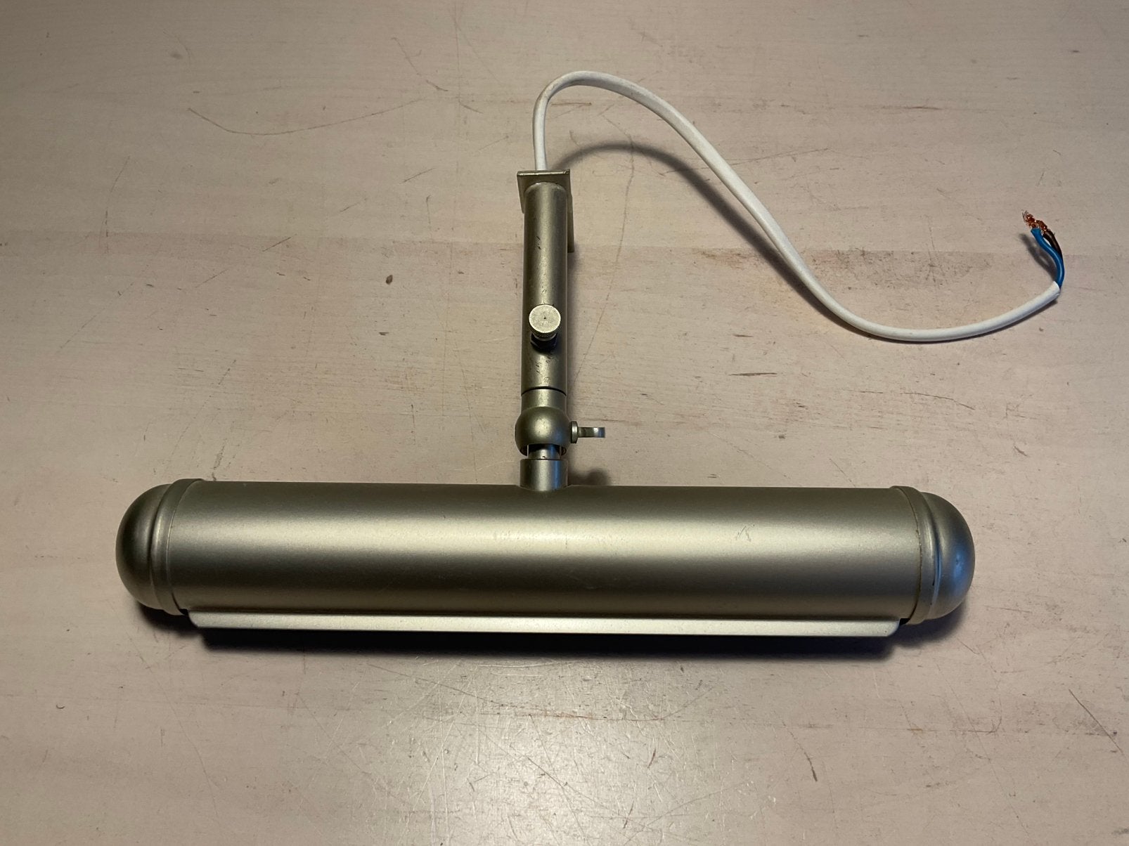 Schilderijlamp van G&G zilverkleurig 22 cm met e14 fitting, Gerichte verlichting, Gebruikt, E14 (klein), Ophalen of Verzenden