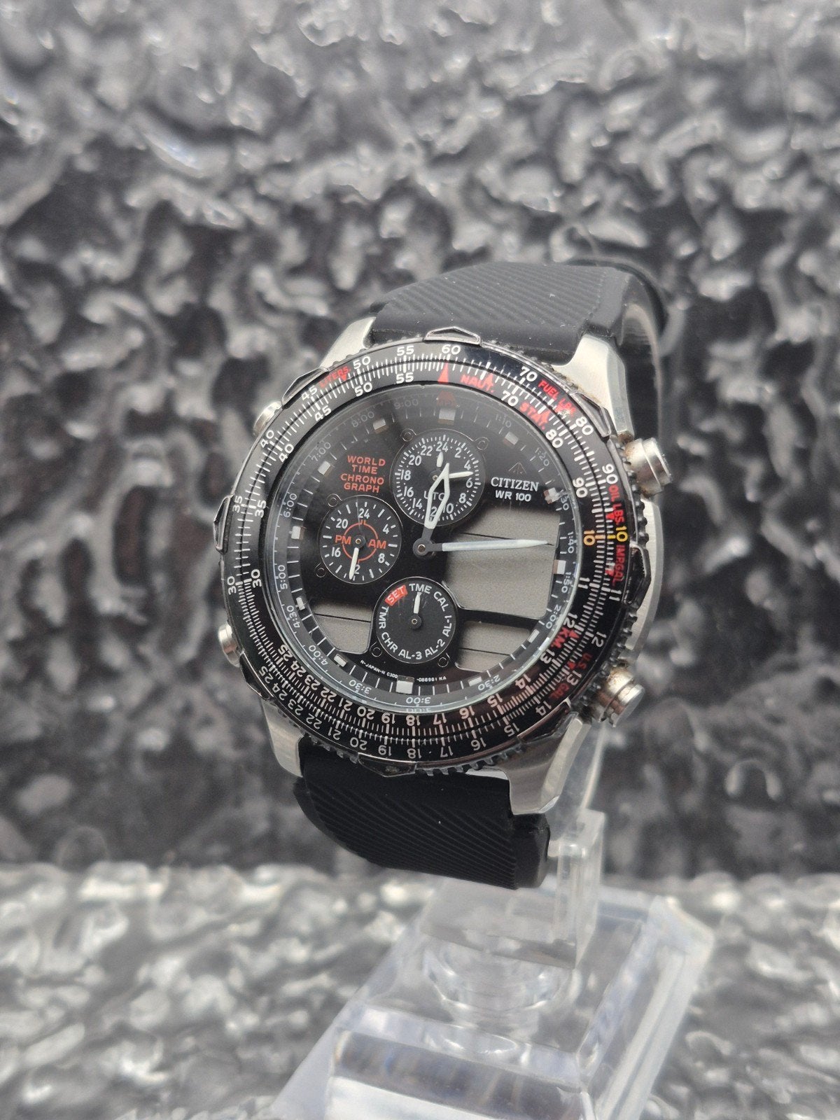 Citizen Navihawk World Time Chronograaf Ref. C300-Q00192, Ophalen of Verzenden, Niet gespecificeerd, Citizen Watch Co., Gebruikt