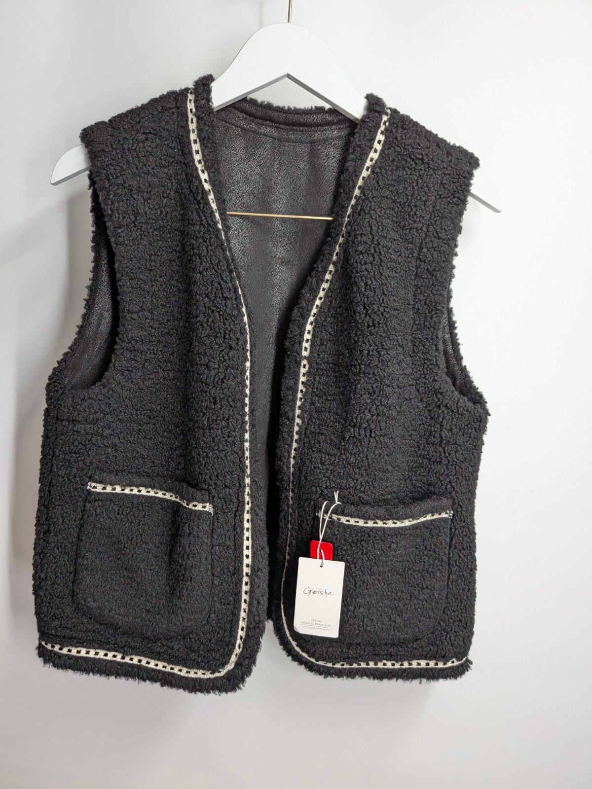 Geisha reversible teddy gilet zwart maat M/38 nieuw (3279*), Maat 38/40 (M), Geisha, Zwart, Nieuw