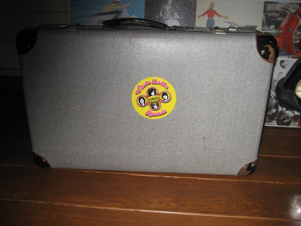 Vintage koffer grijs led zeppelin sticker, Antiek en Kunst, Ophalen of Verzenden