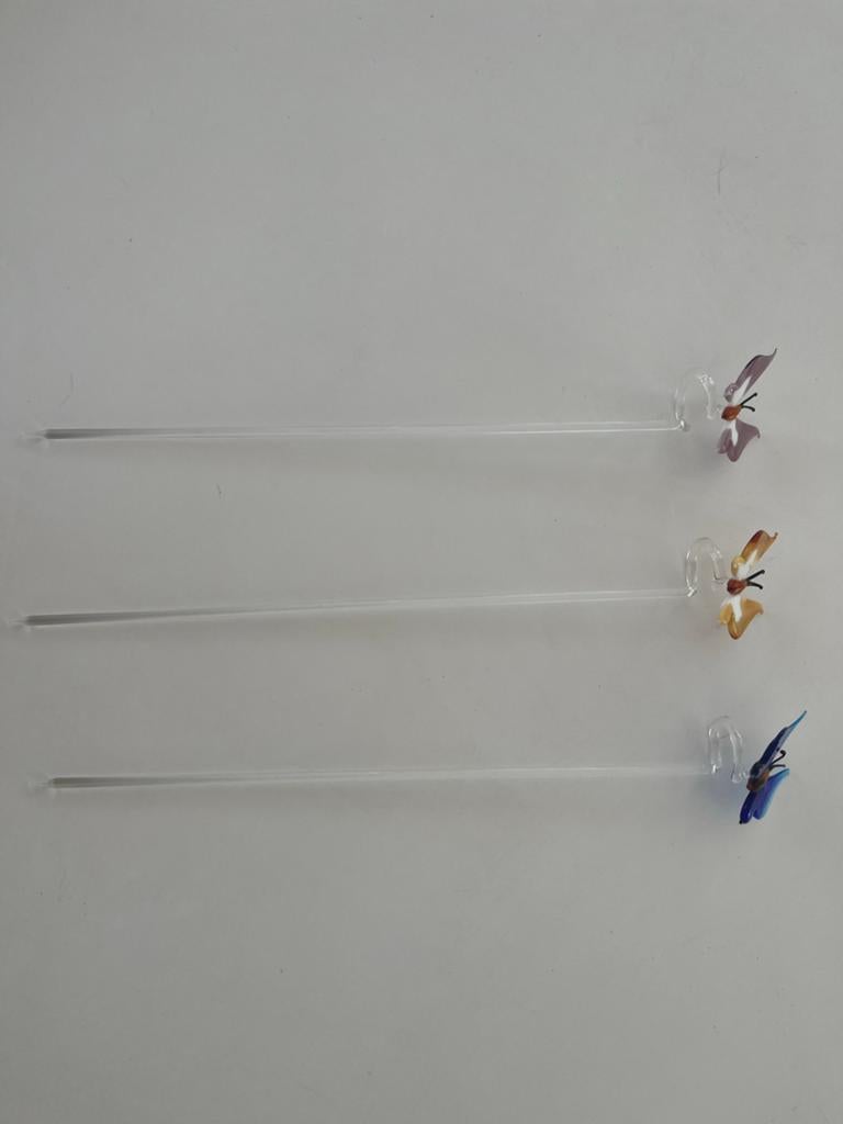 Glazen vlinder plantenstekers - set van 3, Ophalen of Verzenden, Zo goed als nieuw