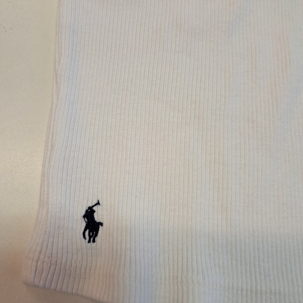 Ralph Lauren rib tank top creme wit blauwe ruiter 104 45446, Meisje, ., Ophalen of Verzenden, Zo goed als nieuw