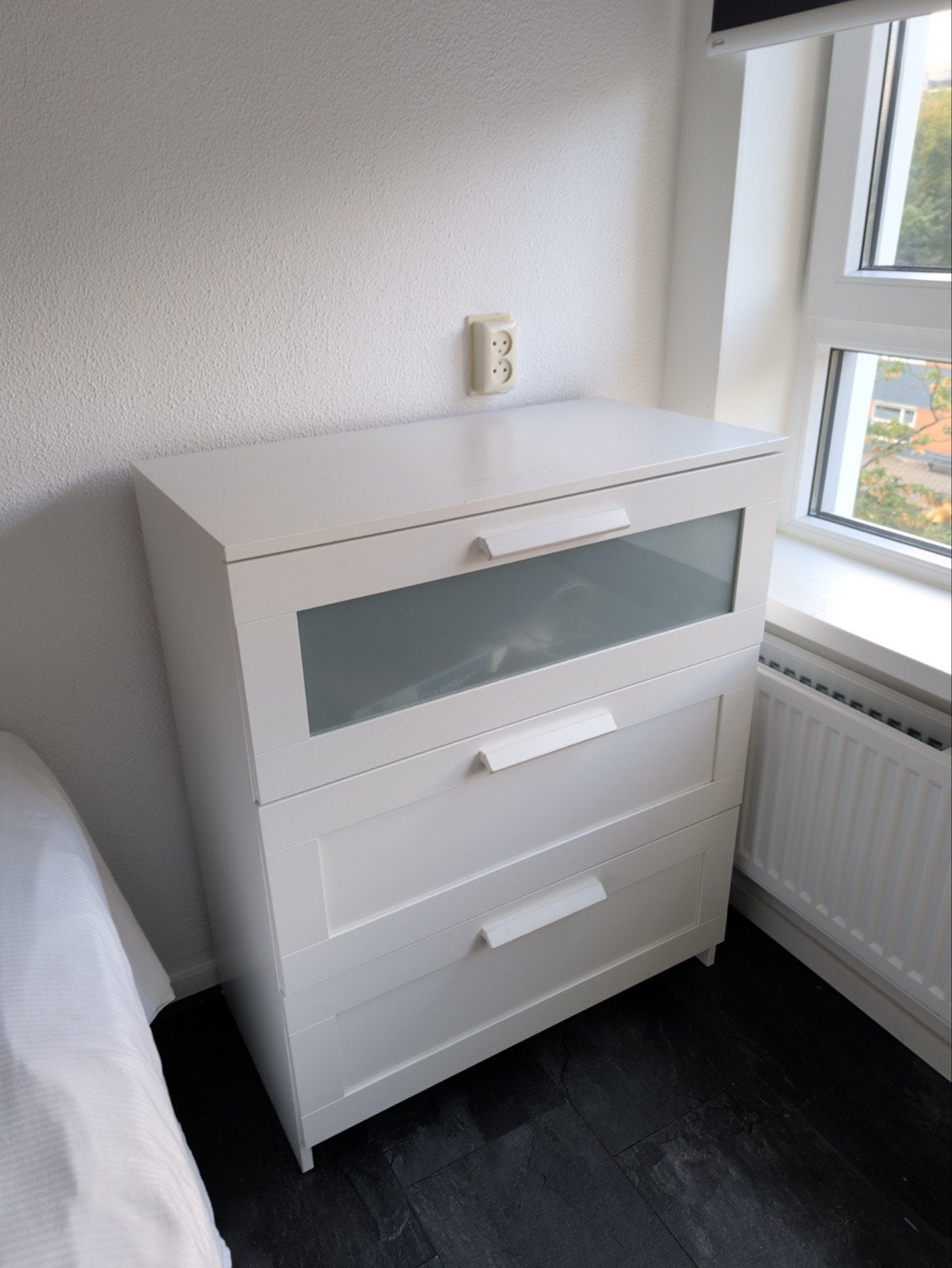 Witte ladekast met 3 laden, 3 of 4 laden, Ophalen, Gebruikt, Overige houtsoorten