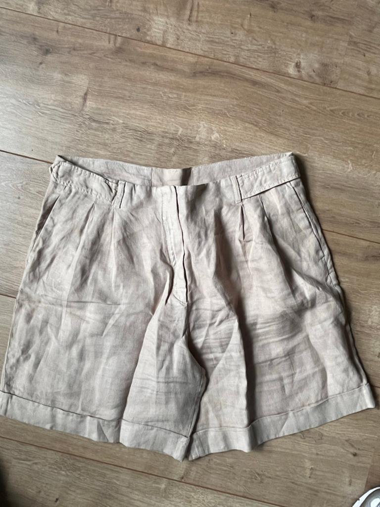 Massimo Dutti linnen shorts beige - maat 40, Maat 38/40 (M), Kort, Beige, Ophalen of Verzenden