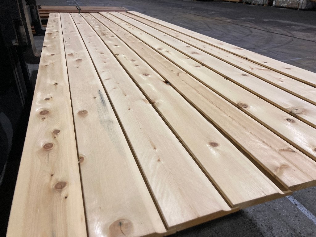 planken-rabatdelen-schutting-Hardhout-Yellow Cedar-18x120mm, Ophalen, Planken, Nieuw, Hardhout