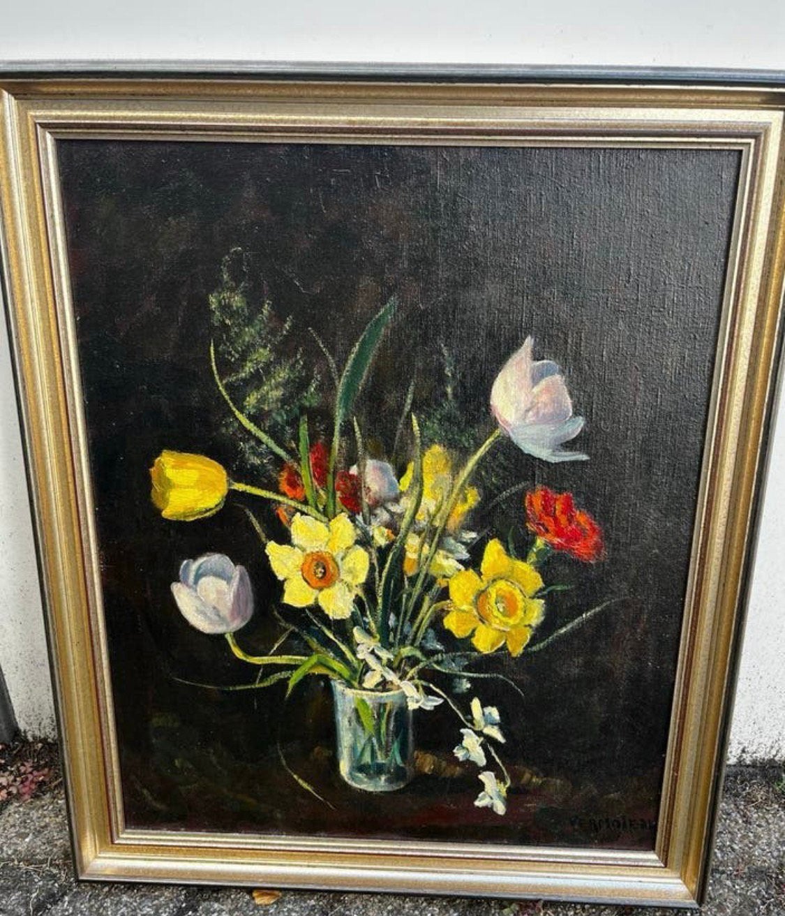 Hans Vermolen schilderij bloemstilleven, olieverf op doek, Antiek en Kunst, Ophalen