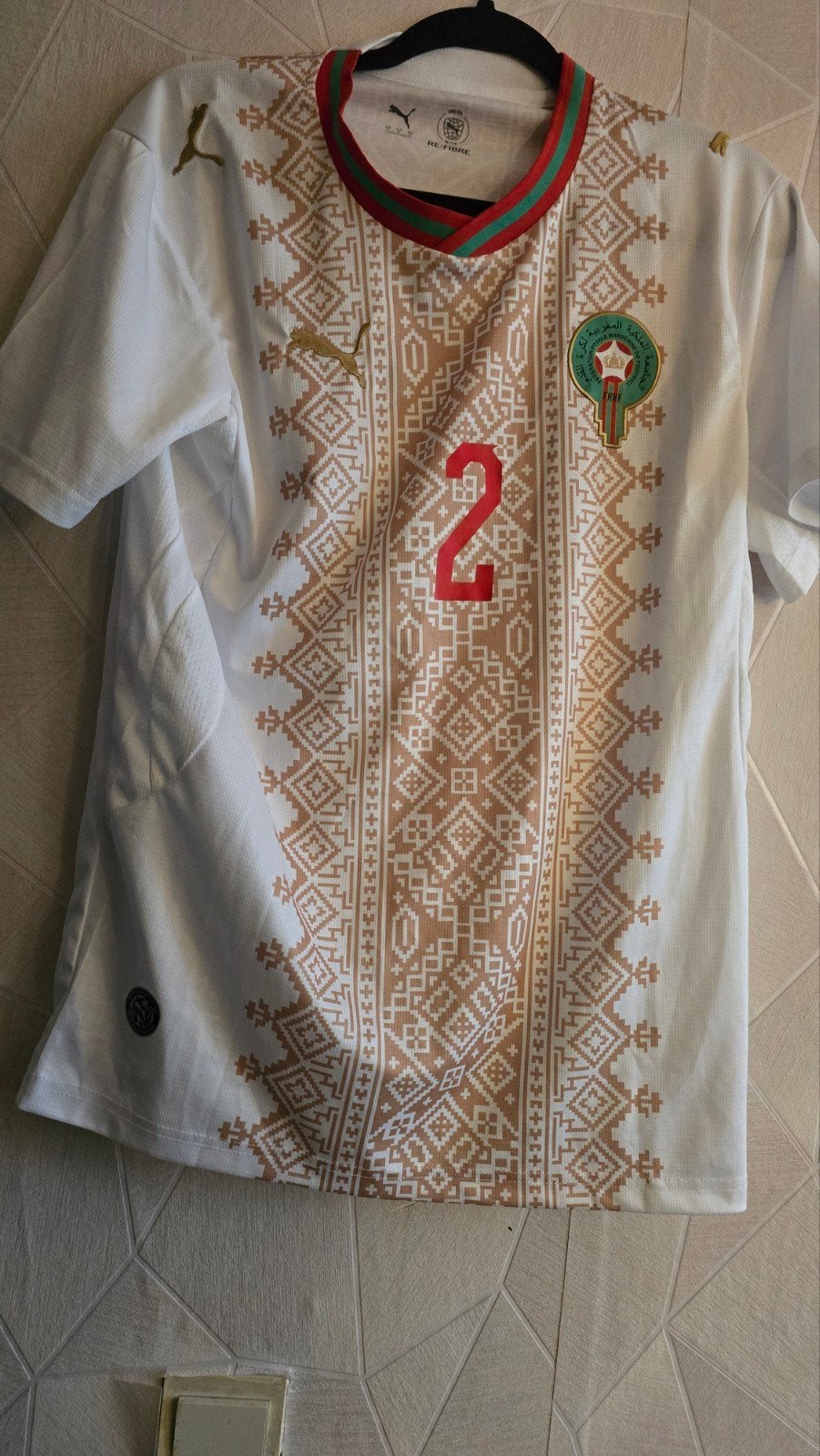 Marokko thuisshirt 2022/2023 Hakimi #2 - Maat M, Kleding | Heren, Puma, Maat 48/50 (M), Wit, Ophalen of Verzenden