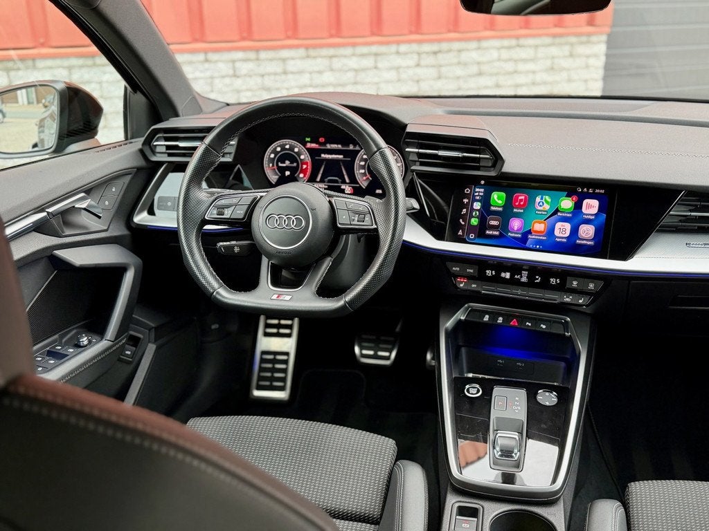 Audi A3 SPORTBACK 35 TFSI 3 x S-Line S3 Sfeer Lane ACC Carpl, Auto's, Audi, 4 cilinders, 150 pk, Leder en Stof, Zwart