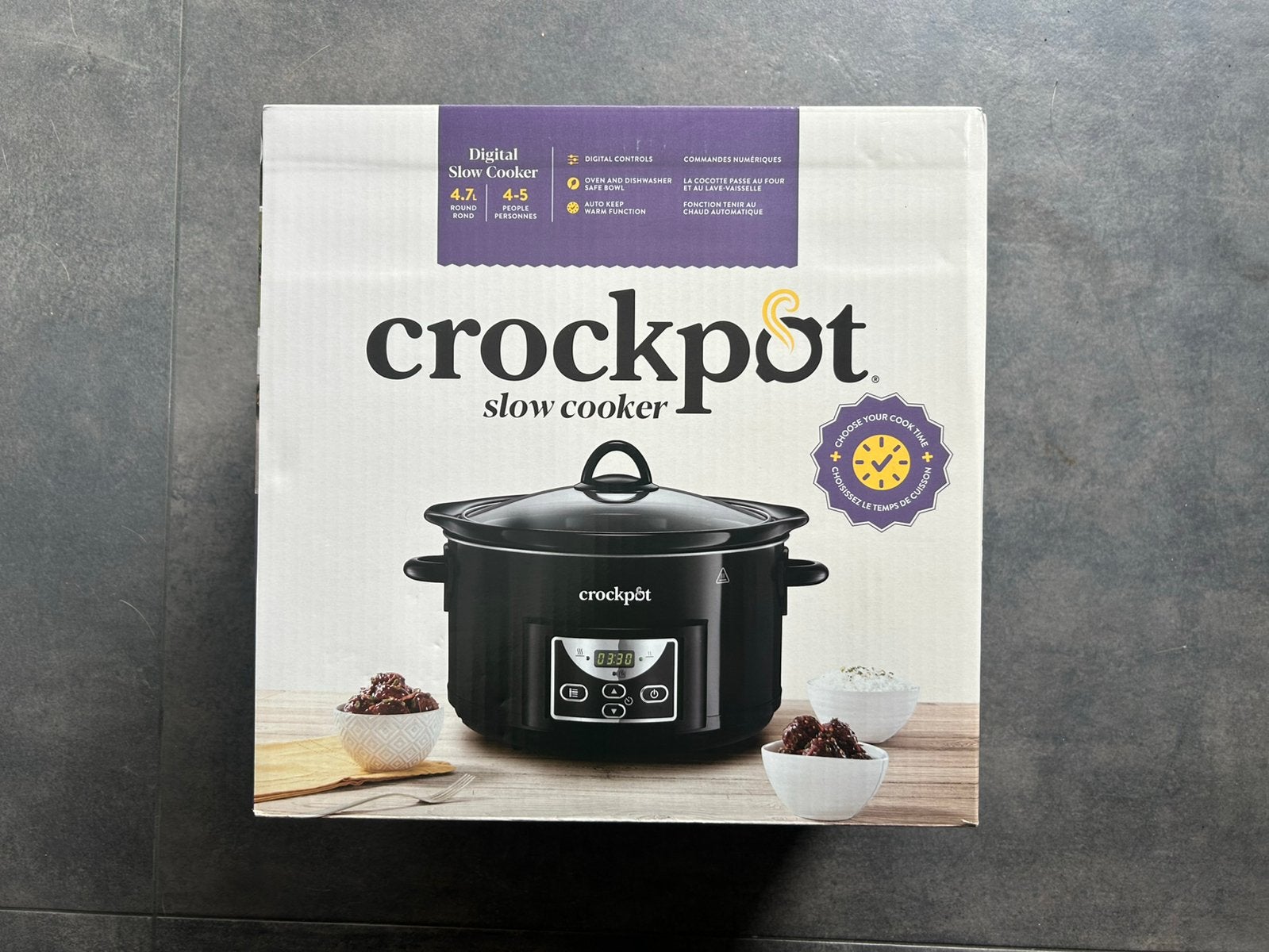 CrockPot Slow Cooker 4,7L programmeerbaar, Witgoed en Apparatuur, Ophalen, Timer, Nieuw