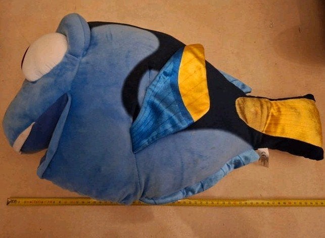 Dory knuffel GROOT 55 cm pluche Disney Pixar Finding Nemo, Disney, Disney, Overige typen, Blauw