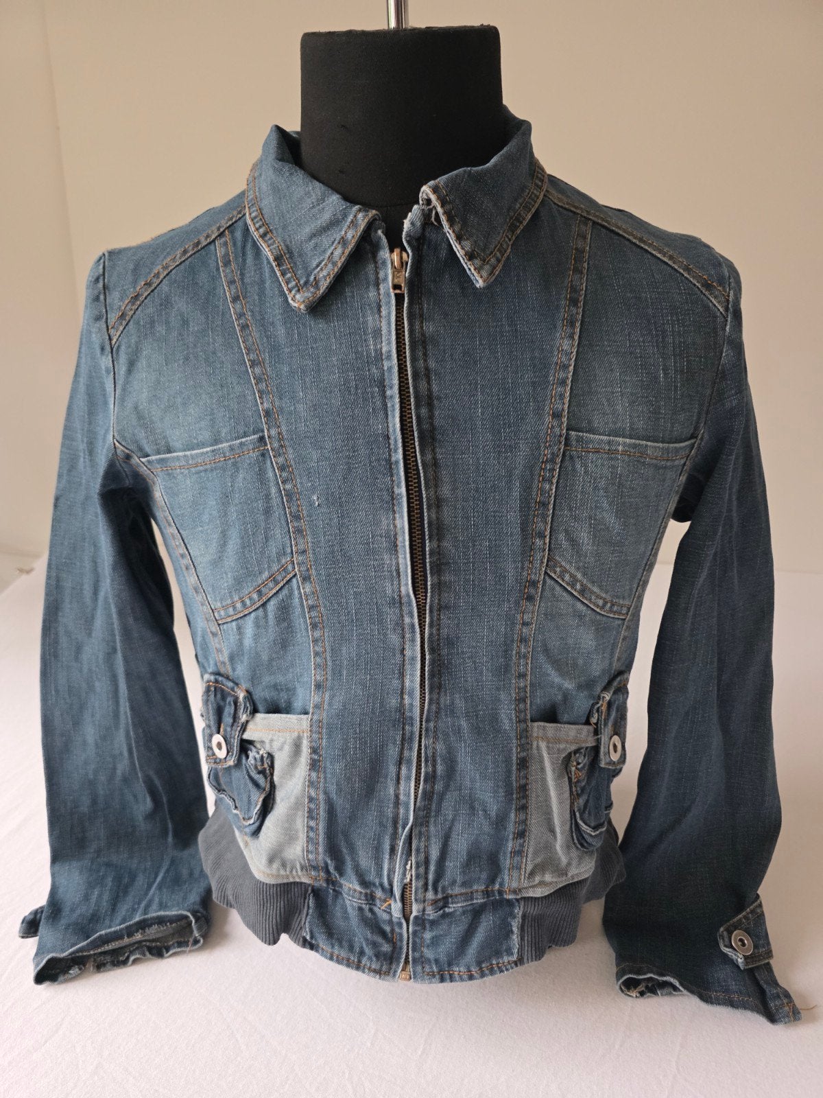 Vintage Diesel Denim Bomberjack – Maat L, Maat 42/44 (L), Onbekend, Diesel, Onbekend