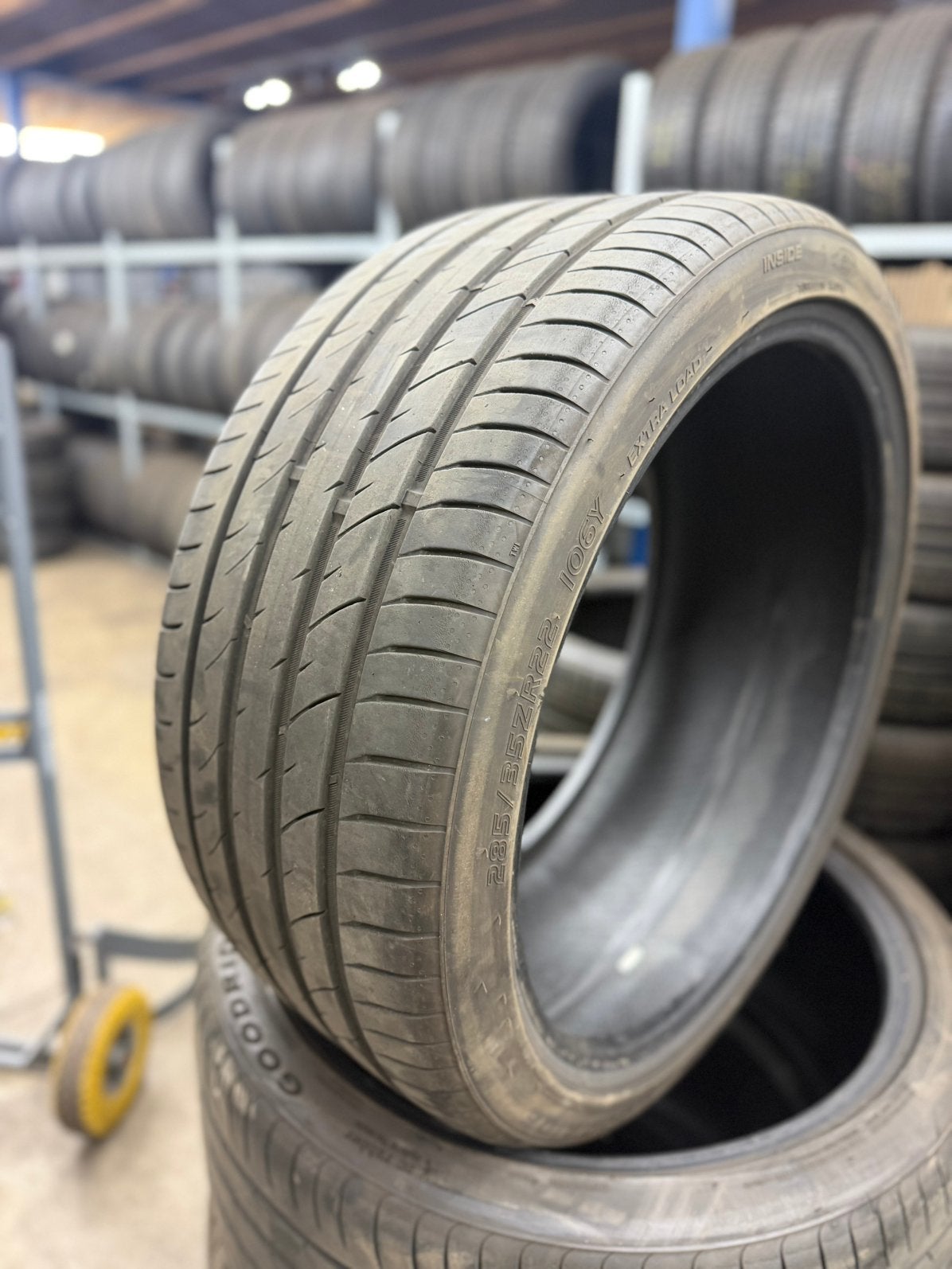 4x 285/35/22 6mm+ Goodride zomer €100 pst incl montage, Ophalen, Zomerbanden, Band(en)