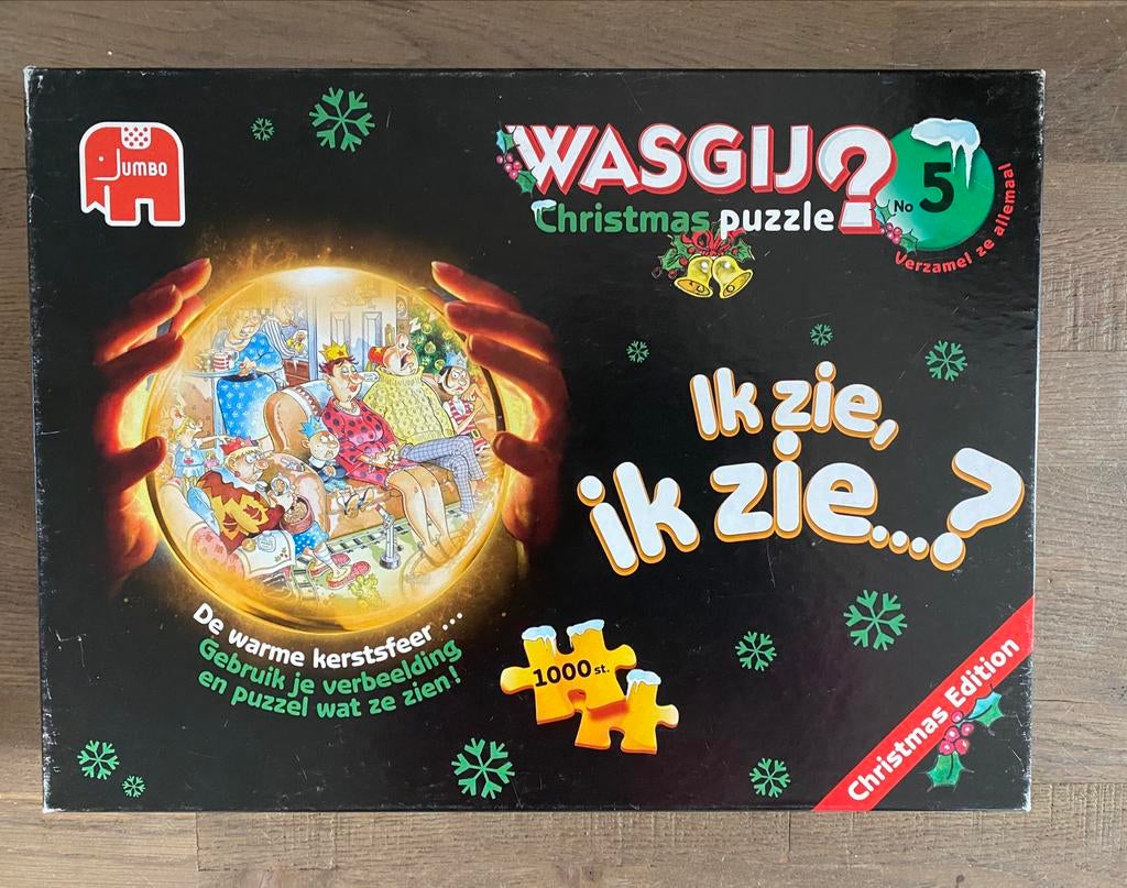 WASGIJ Christmas puzzle 5 - Ik zie, ik zie...?, Ophalen of Verzenden, 500 t/m 1500 stukjes, Gebruikt, Legpuzzel