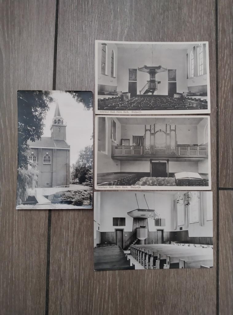 4 ansichtkaarten Ned. Herv. Kerk Sluipwijk, Ophalen of Verzenden, 1960 tot 1980