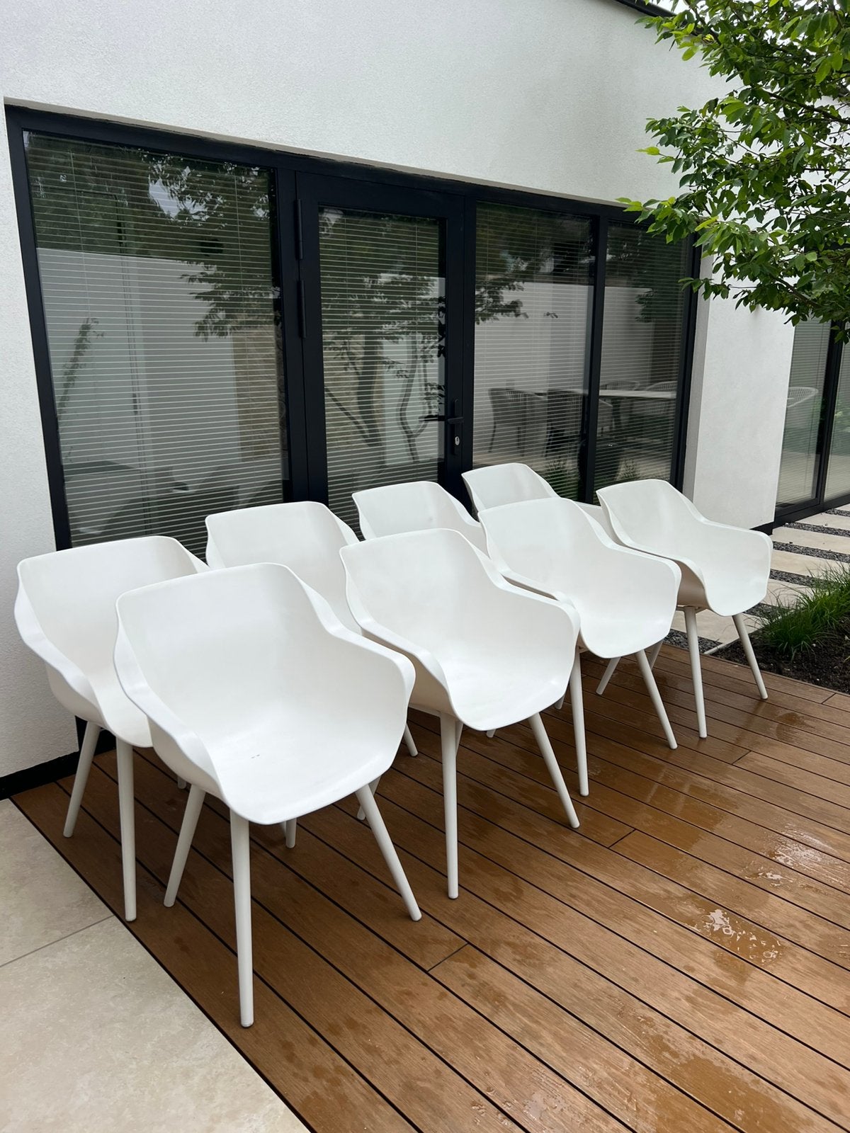 8 (4) in goede gebr. st Hartman Sophie studio dining stoelen, Tuin en Terras, Ophalen, Gebruikt, Kunststof