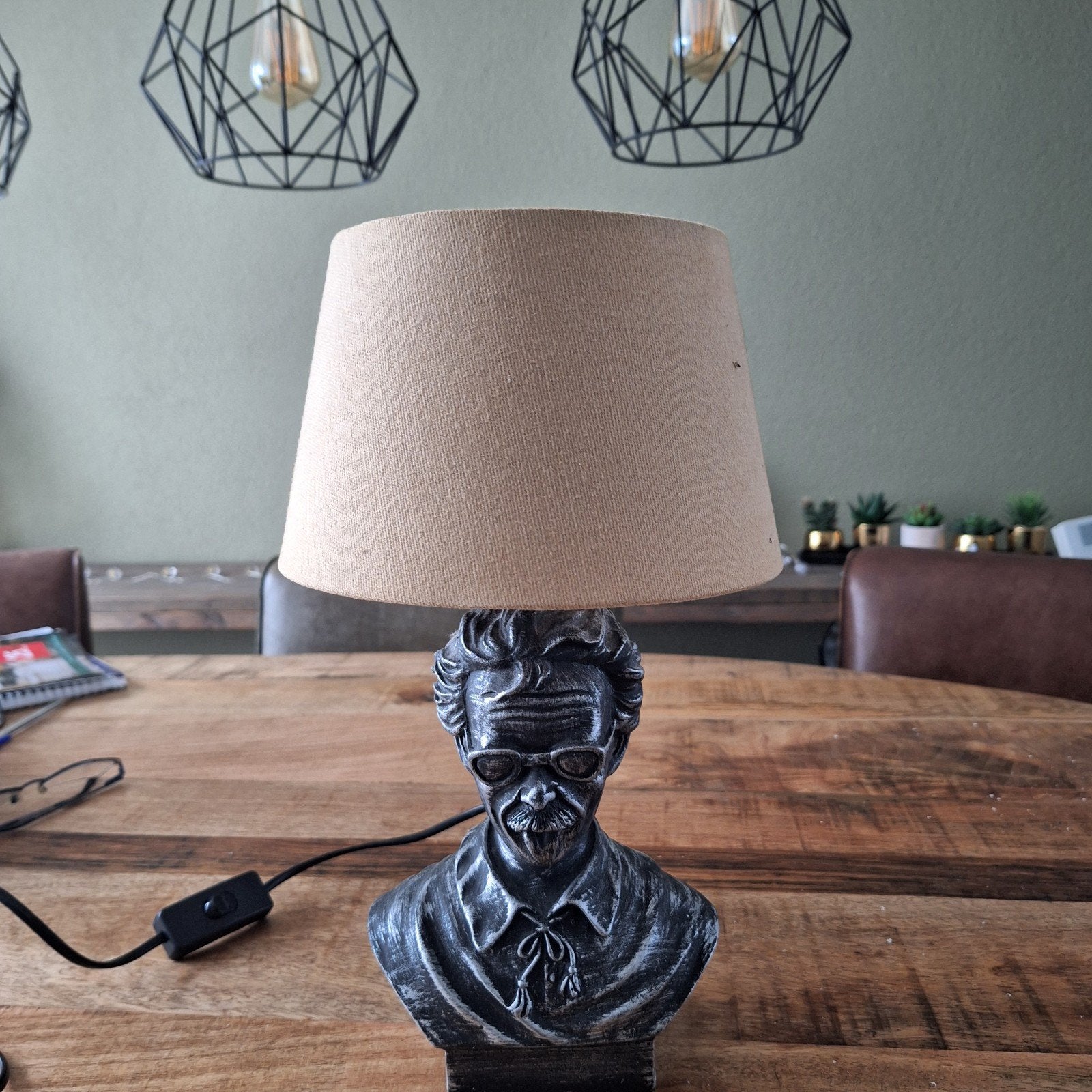 Unieke Buste Tafellamp - Vintage Stijl, Ophalen of Verzenden, Zo goed als nieuw